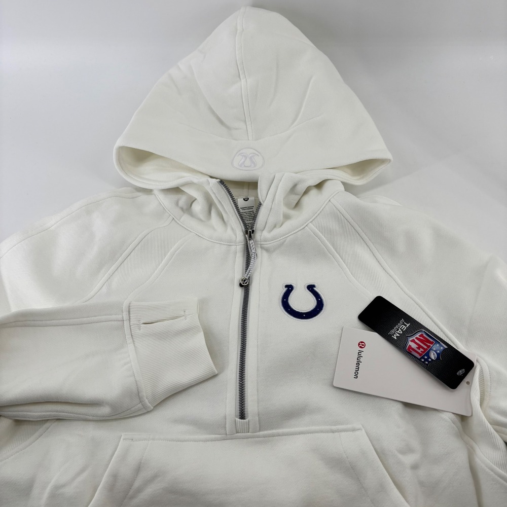 Lululemon Scuba Half-Zip Hoodie Women M/L White Colts NFL New With Tags